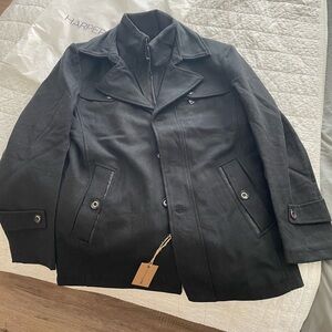 Men’s Elijah Black Wool Blend Overcoat - Harper & Lane